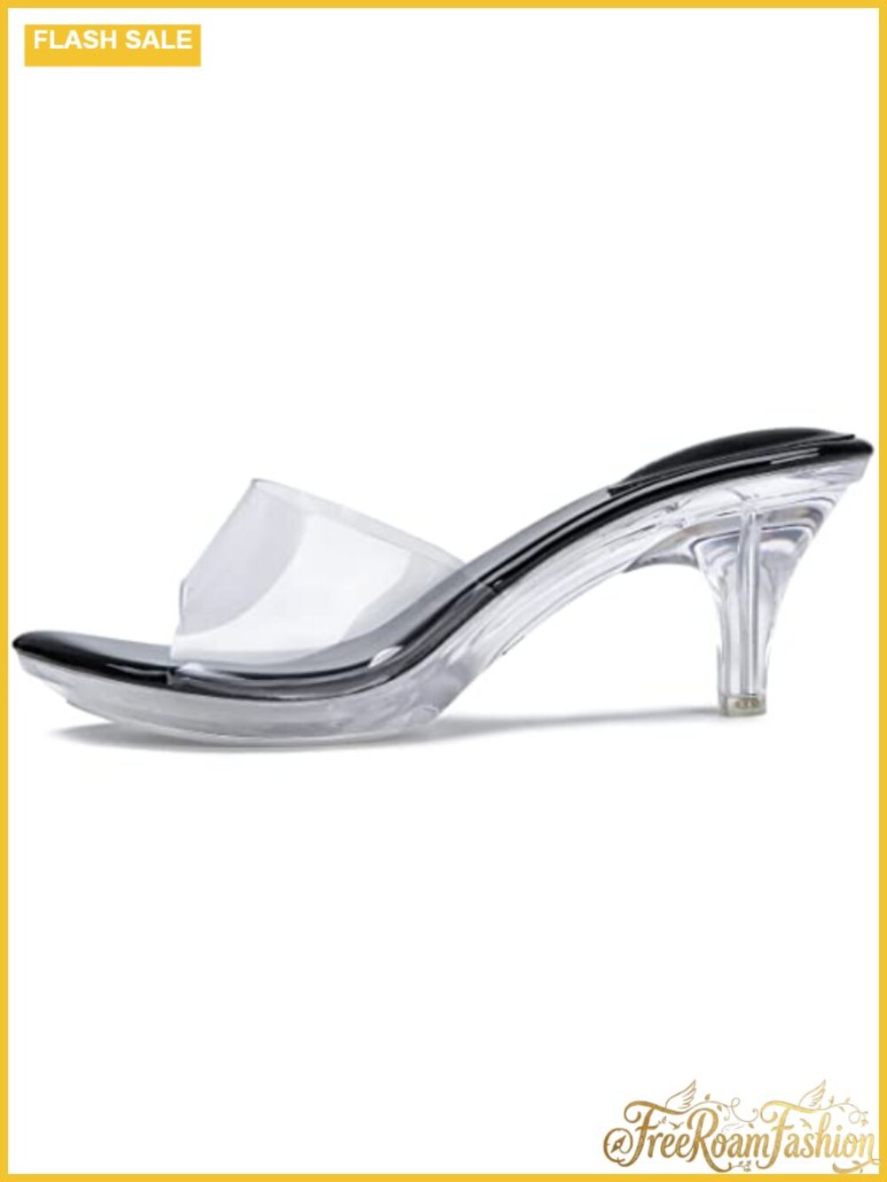 Clear Heeled Sandals Open Toe Stiletto Mule with Platform for Women